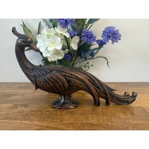 Vintage Coppercraft Peacock Sculpture Mid Century Decorative Bird Figurine Retro